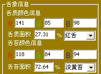 中医舌象智能辅助诊断系统特征分析结果